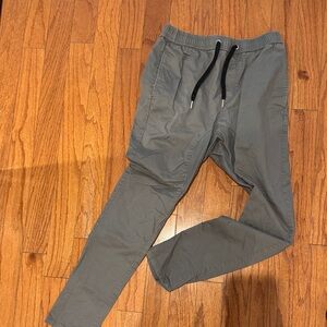 Zanerobe Gray Elastic Waist Joggers with Black Drawstring